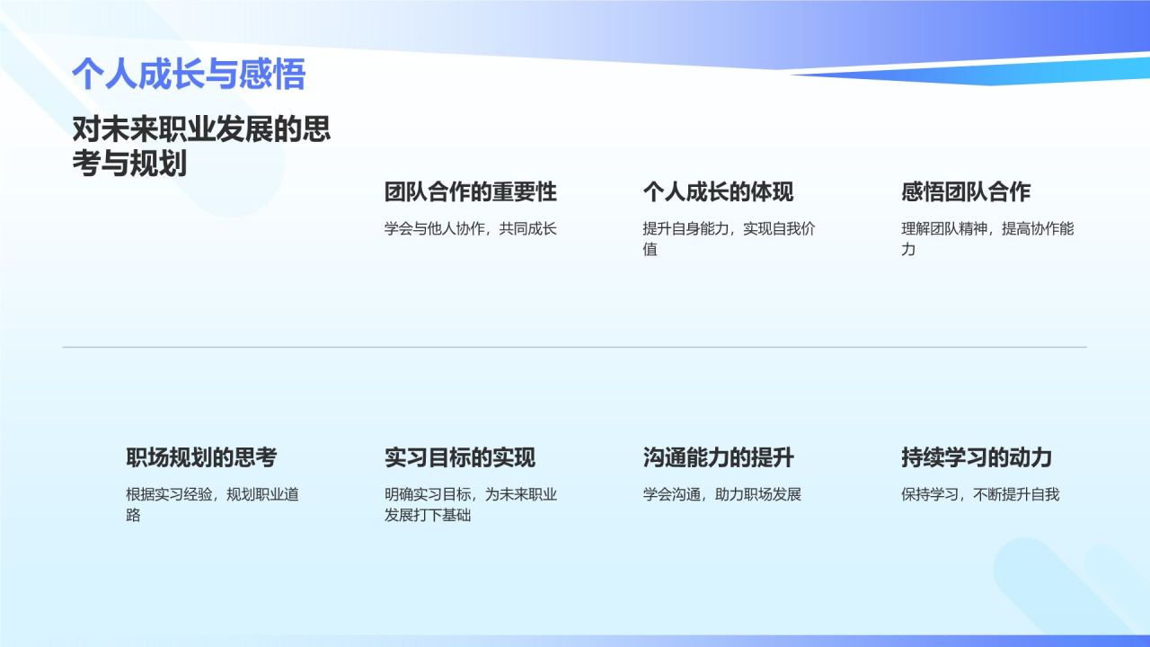 蓝色插画风实习汇报PPT模板