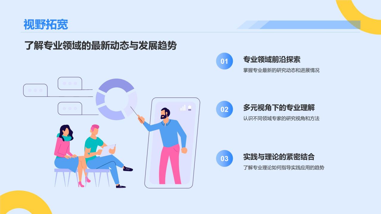 蓝色3D风大学生专业课汇报PPT模板