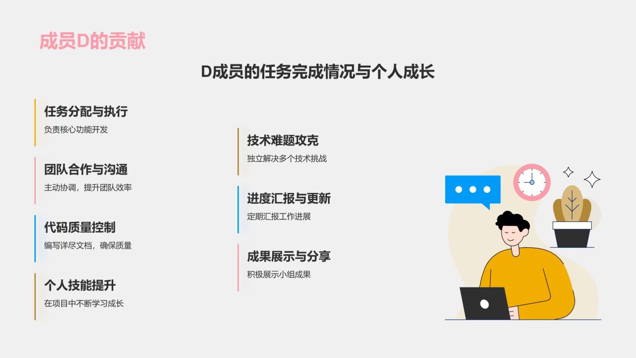 橙色扁平风小组作业汇报PPT模板