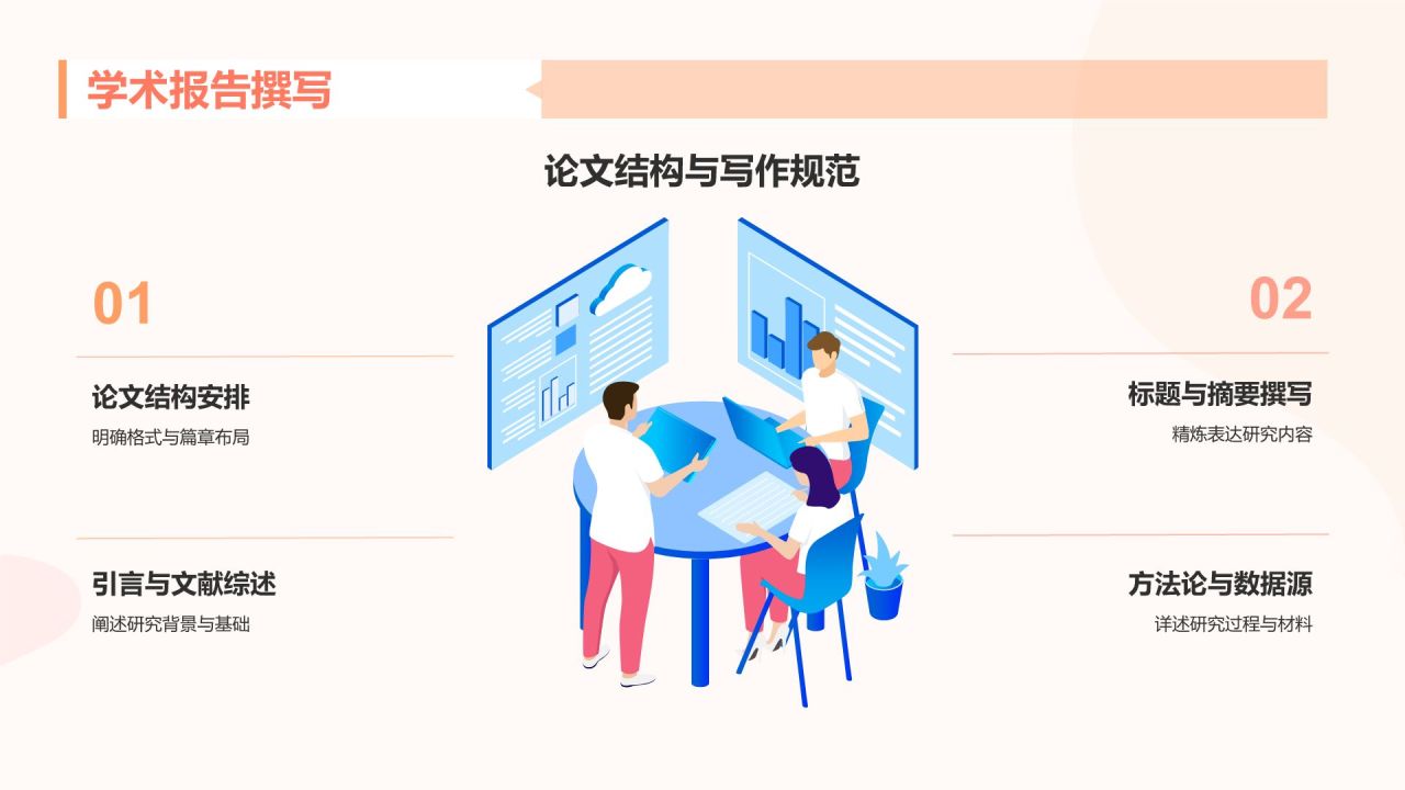 橙色插画风大学生专业课汇报PPT模板