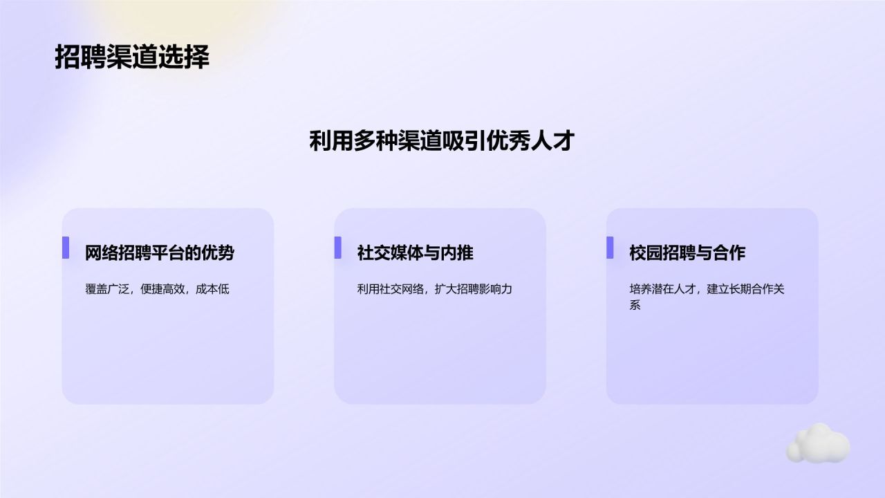 蓝色3D风春季招聘PPT模板
