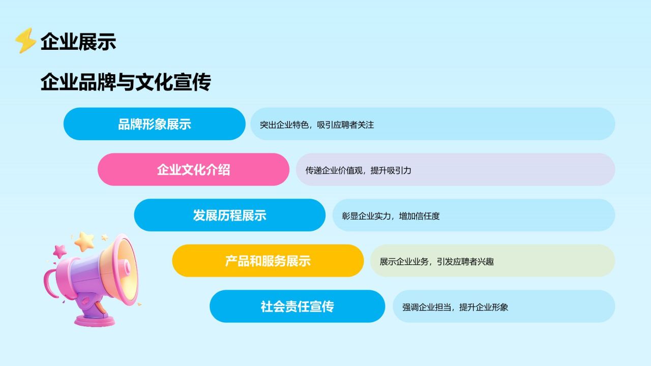 蓝色3D风春季招聘PPT模板