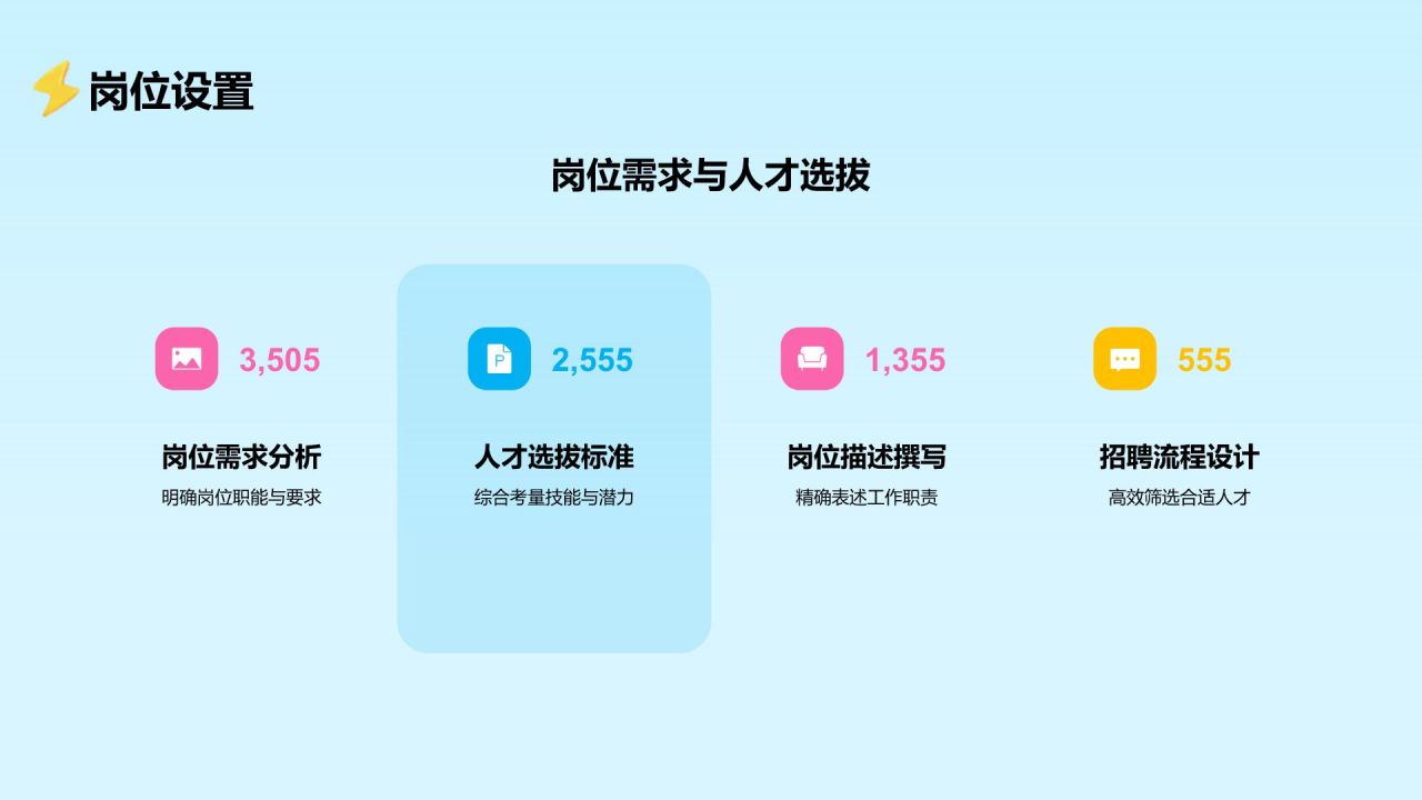 蓝色3D风春季招聘PPT模板