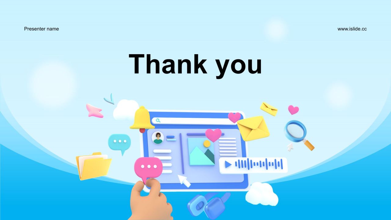 蓝色3D风春季招聘PPT模板