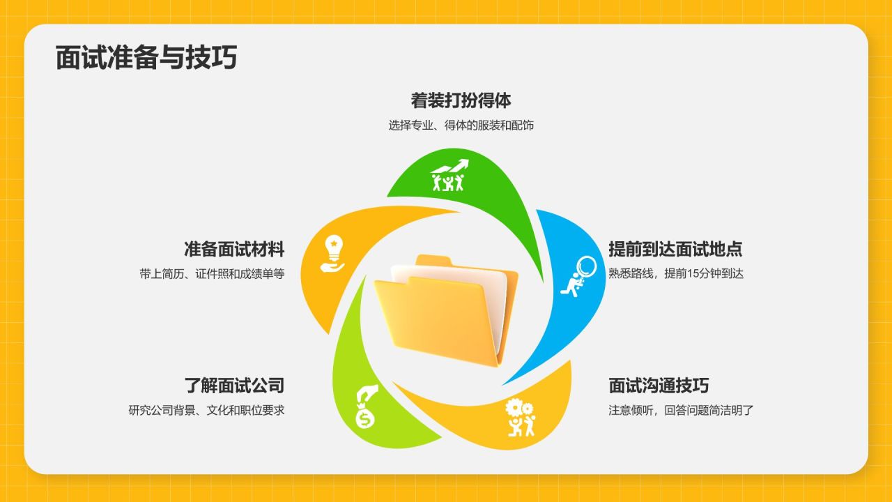 橙色3D风春季招聘PPT模板