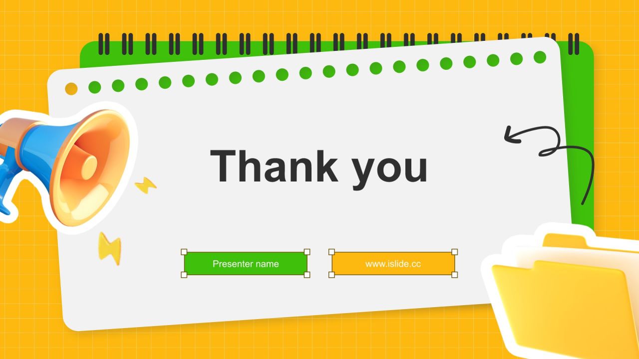 橙色3D风春季招聘PPT模板