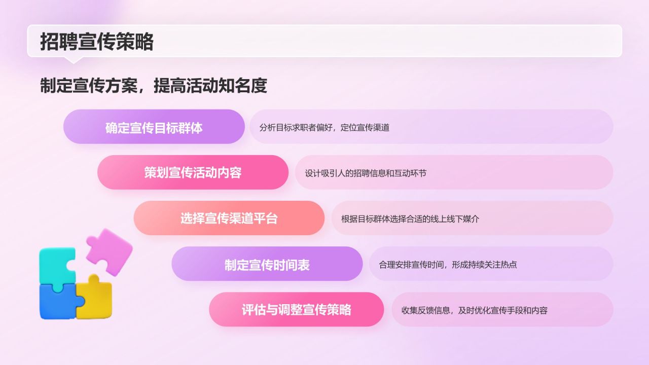 紫色3D风春季招聘PPT模板