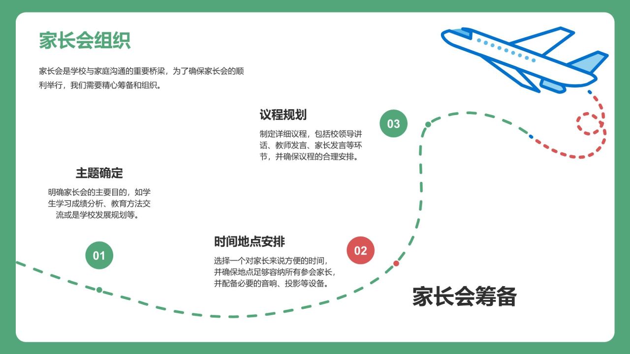 绿色卡通风幼儿园家长会PPT模板
