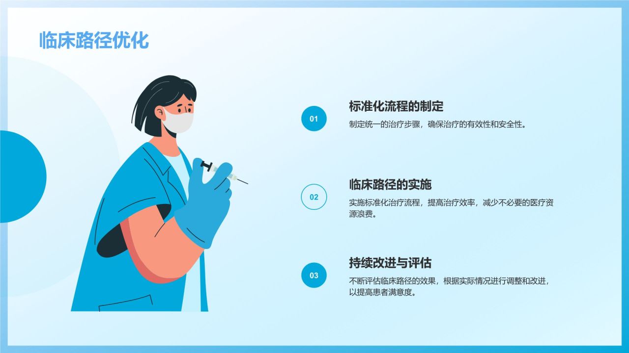 蓝色插画风医生医疗行业汇报通用PPT模板