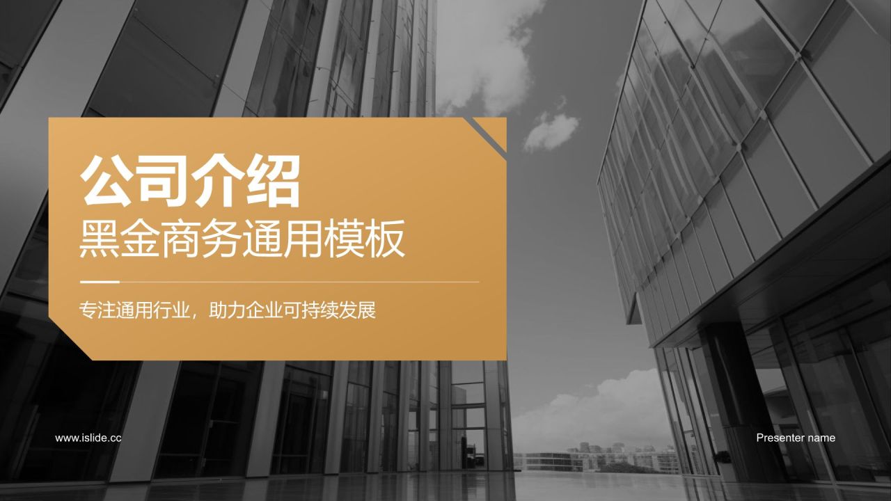 橙色黑金风公司介绍PPT模板