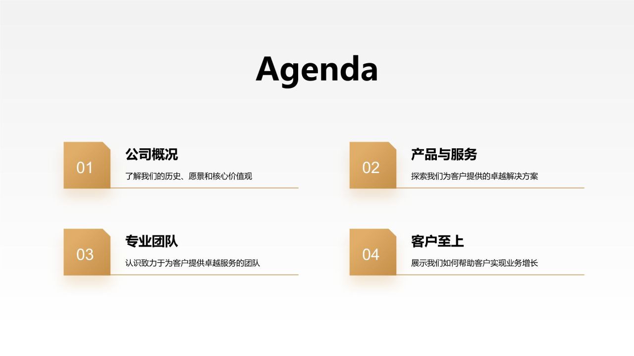 橙色黑金风公司介绍PPT模板