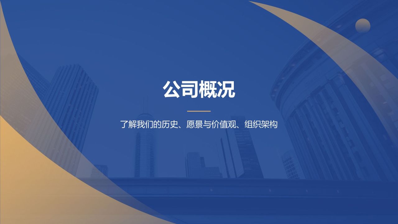 蓝色商务风公司介绍PPT模板