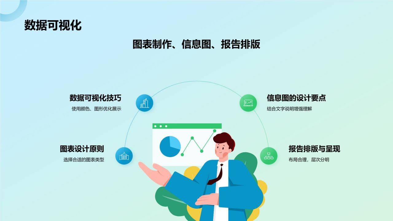 蓝色简约风数据分析PPT模板