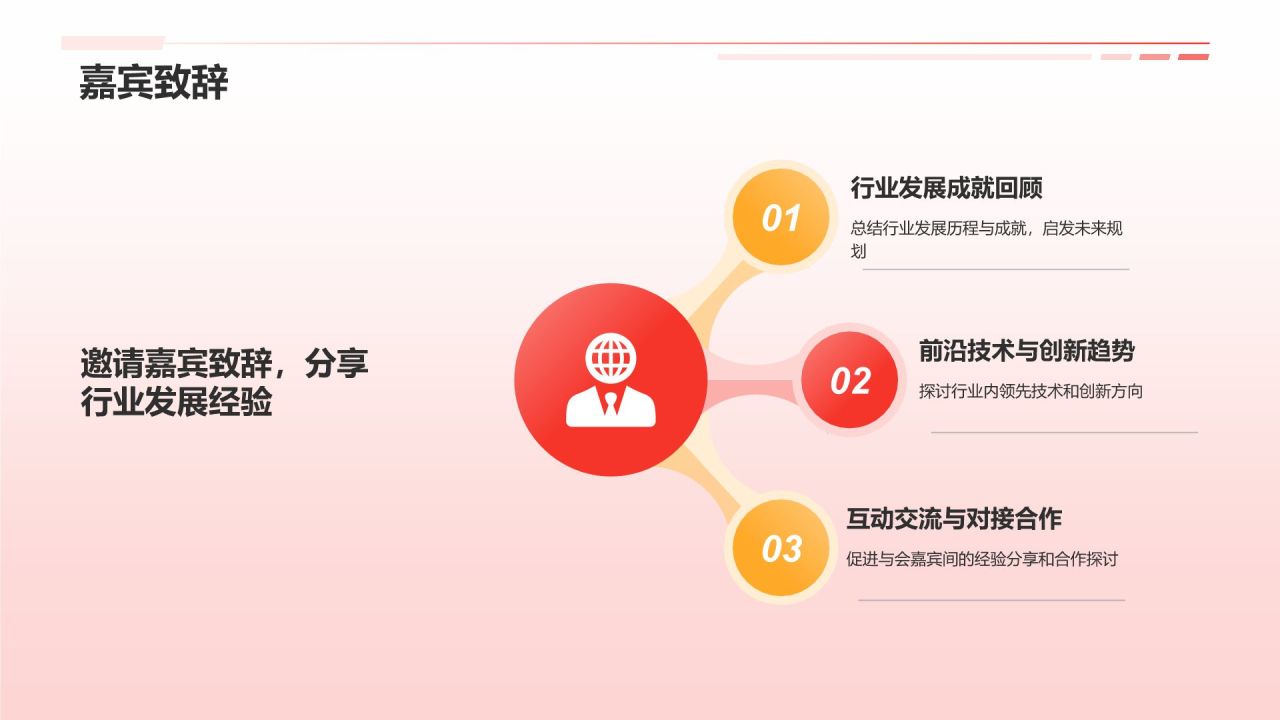 红色渐变风热烈欢迎各级领导莅临指导工作PPT模板