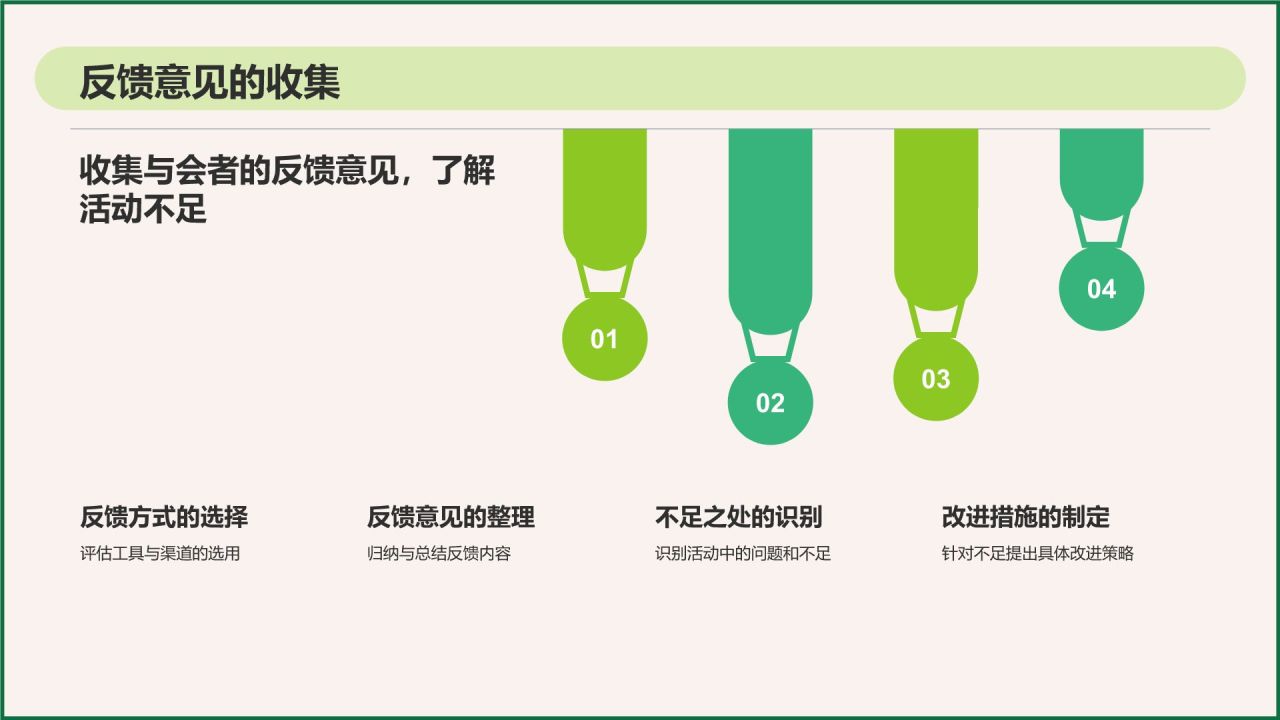 绿色插画风环保公益会议活动流程PPT模板