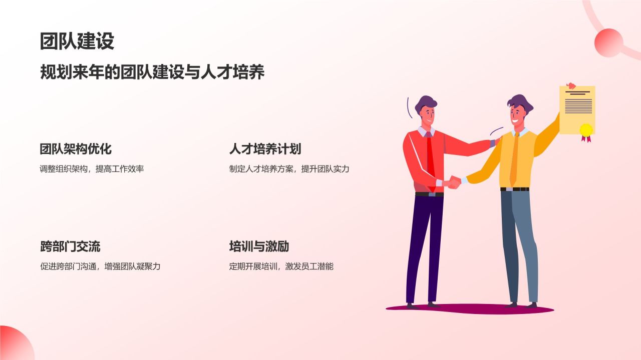 红色插画风优秀员工表彰PPT模板