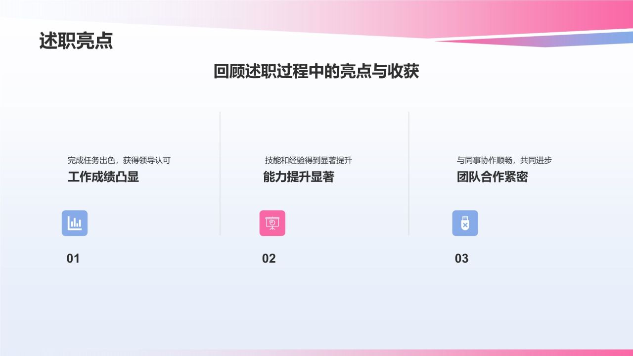 蓝色渐变风员工转正述职汇报PPT模板