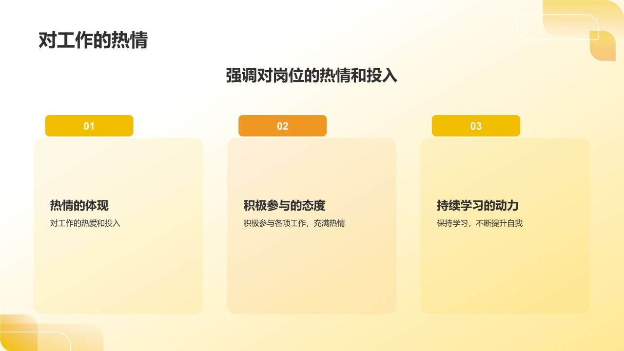 黄色商务风个人转正答辩PPT模板