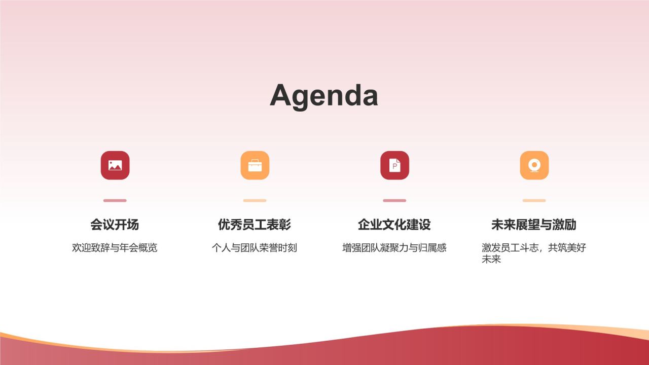 红色喜庆风企业表彰PPT模板