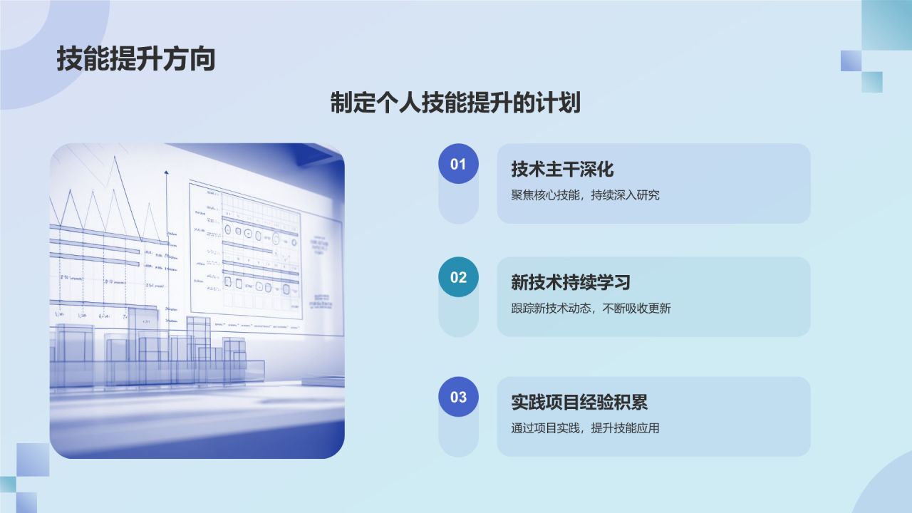 蓝色渐变风竞聘述职PPT模板