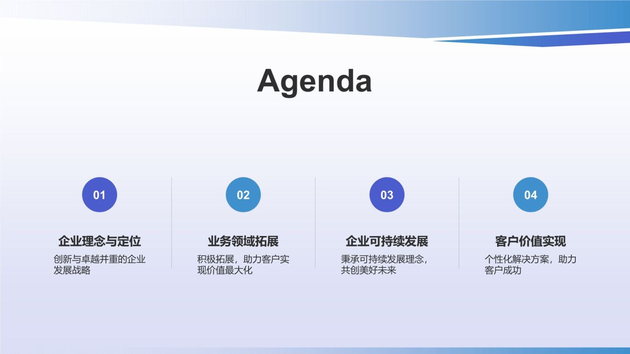 蓝色商务风企业介绍PPT模板