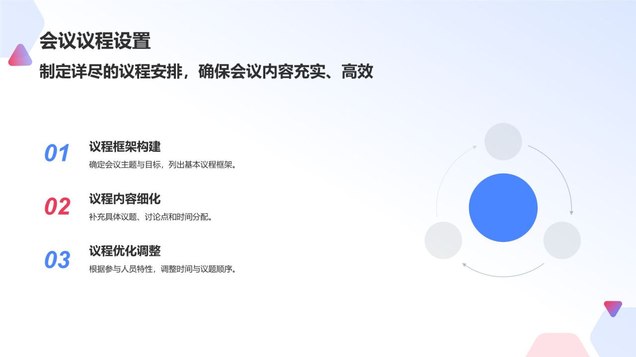 蓝色插画风会议活动流程PPT模板