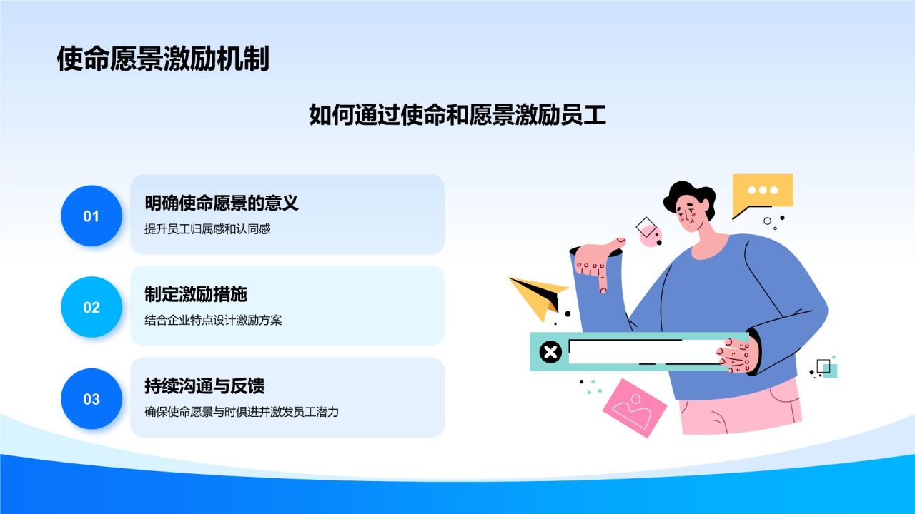 蓝色插画风企业文化培训PPT模板