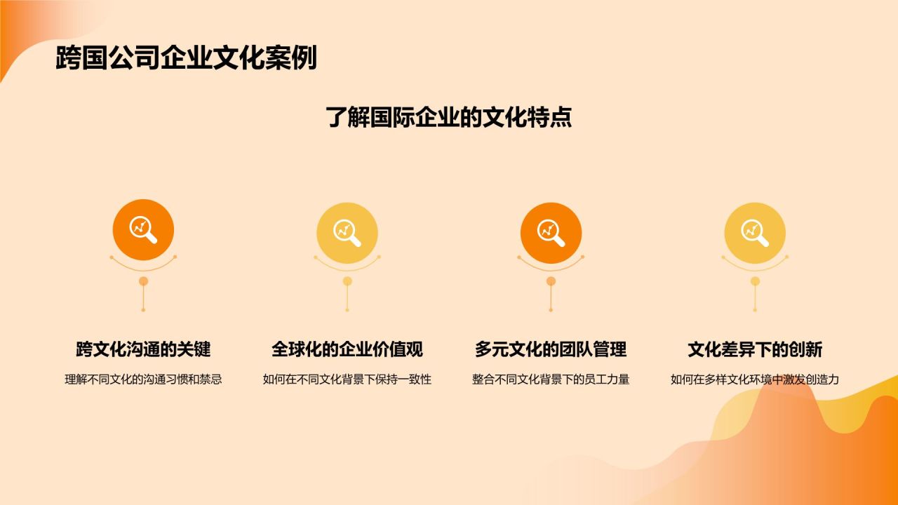 橙色插画风企业文化培训PPT模板