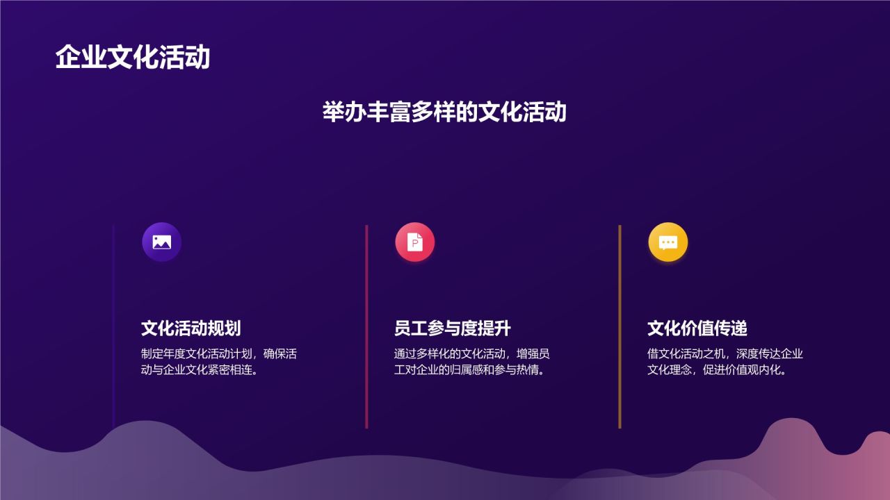 紫色渐变风企业文化宣传PPT模板