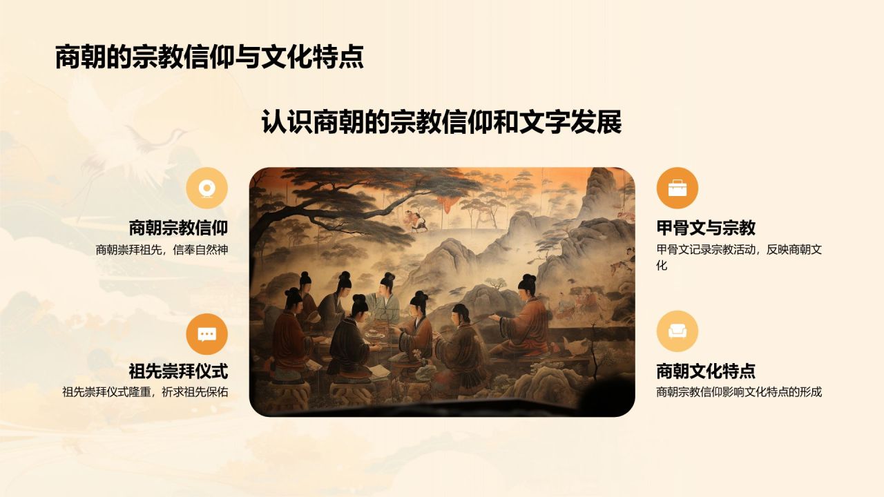 橙色水墨风夏商周的兴亡PPT模板