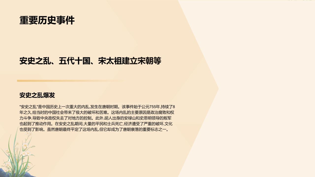 橙色复古风唐宋时期文化知识讲堂PPT模板