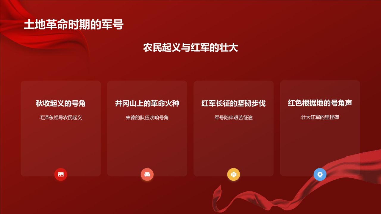 红色党政风军号嘹亮追忆历史教育课件PPT模板