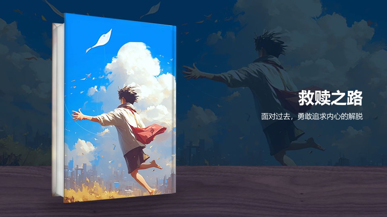 橙色复古风《追风筝的人》读书笔记PPT模板
