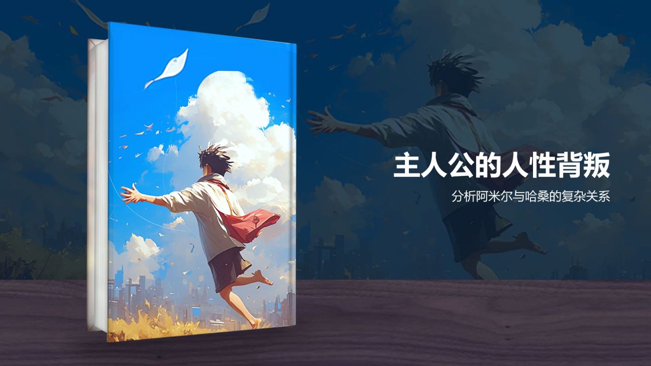 橙色复古风《追风筝的人》读书笔记PPT模板