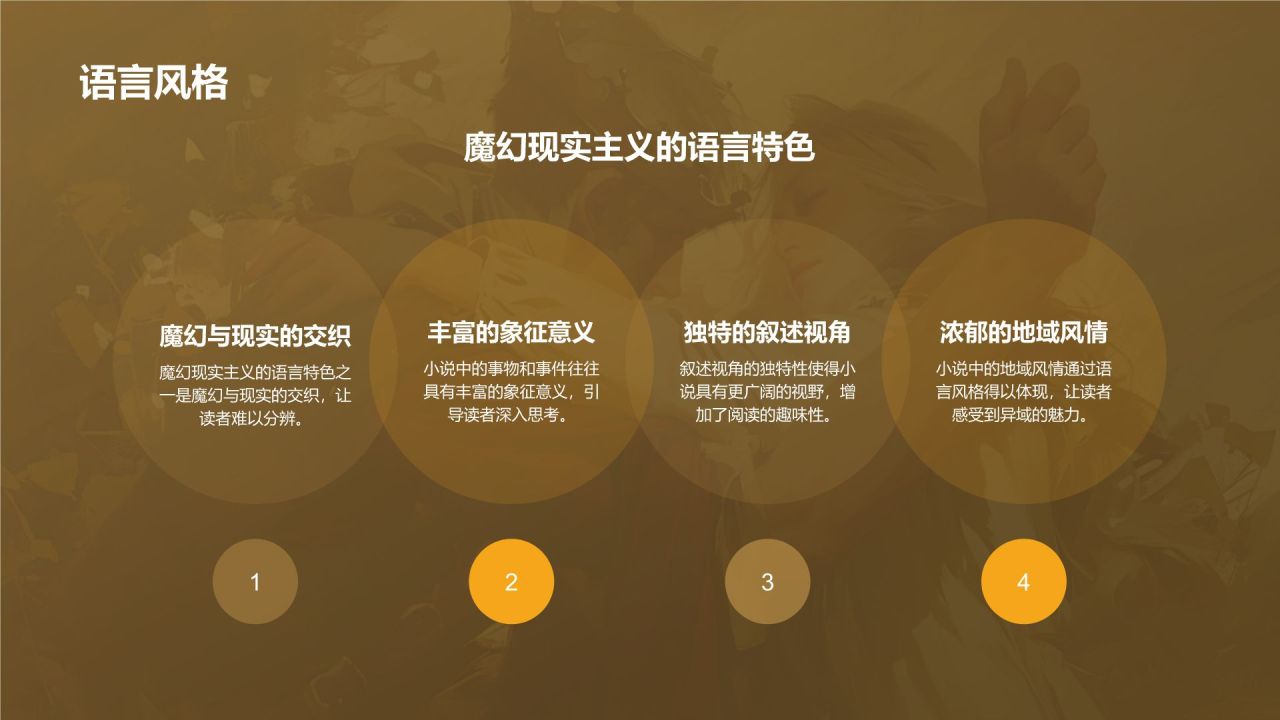 橙色复古风《霍乱时期的爱情》读书笔记PPT模板