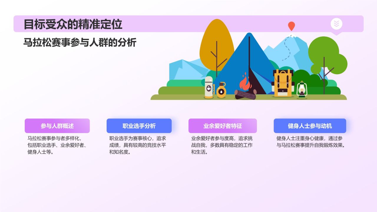 紫色卡通风马拉松PPT模板