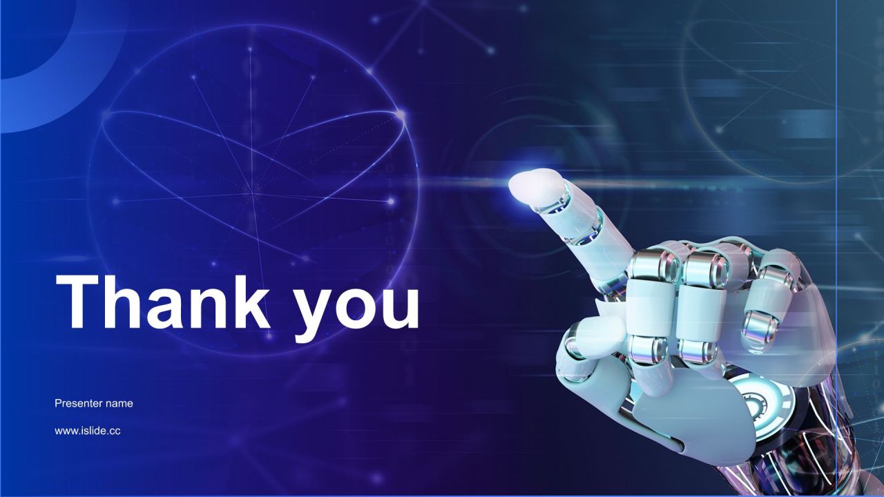 蓝色科技风人工智能汇报PPT模板