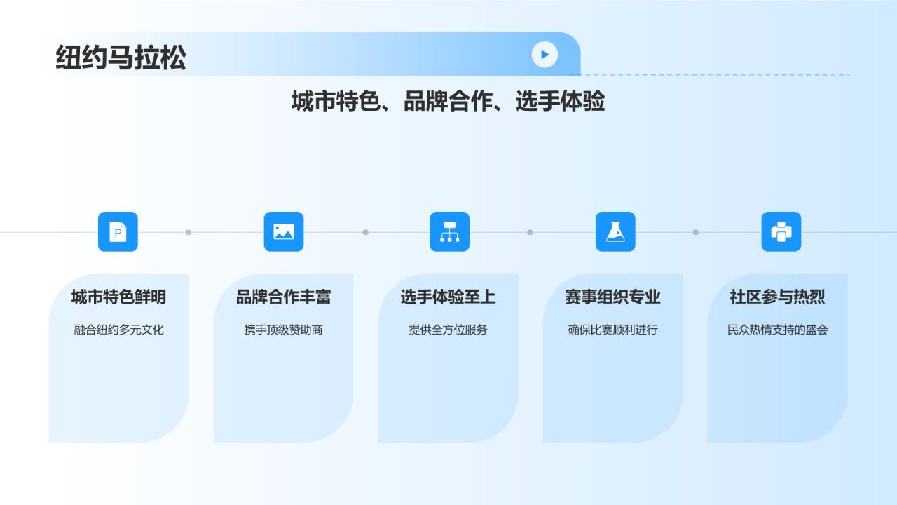 蓝色卡通风马拉松PPT模板