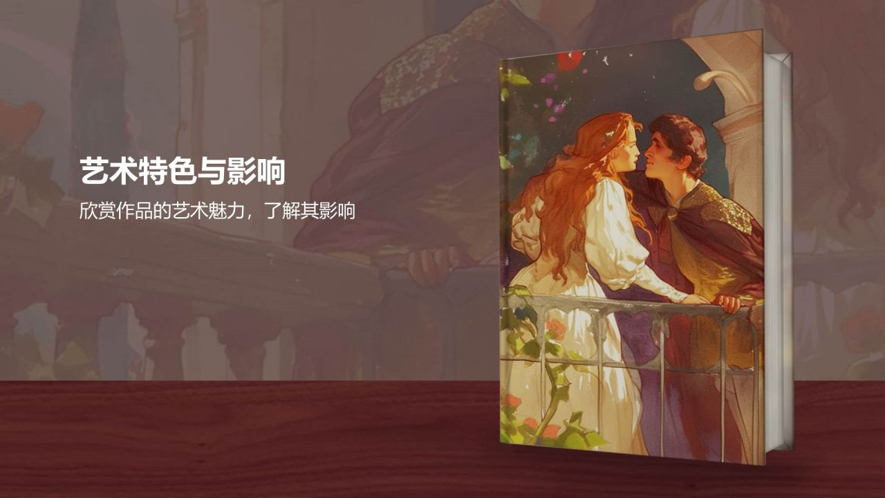 橙色插画风《罗密欧与朱丽叶》读书笔记PPT模板