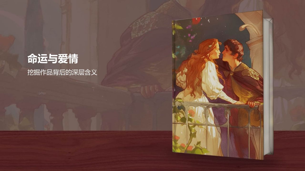 橙色插画风《罗密欧与朱丽叶》读书笔记PPT模板