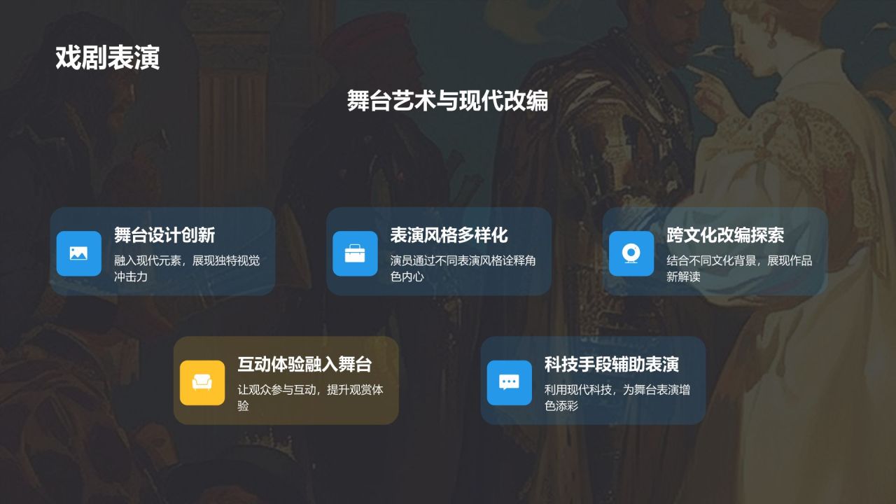 蓝色插画风《奥赛罗》读书笔记PPT模板