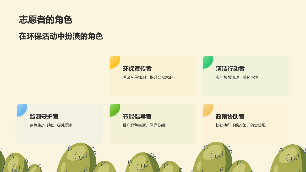 绿色插画风志愿者招募公益宣传PPT模板