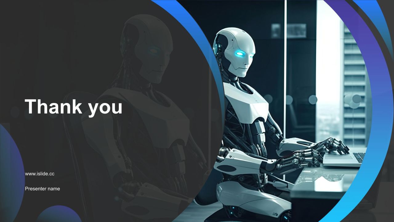 蓝色科技风人工智能理论PPT模板