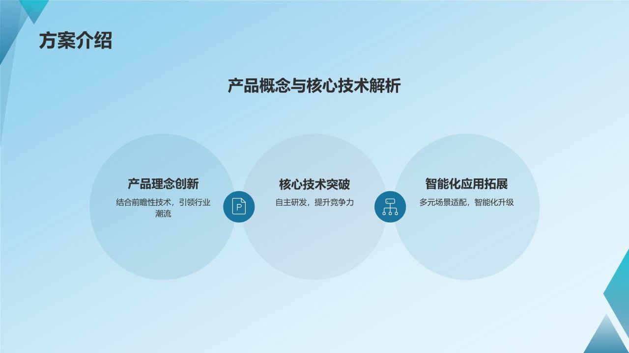 蓝色科技风机器人竞赛方案PPT模板