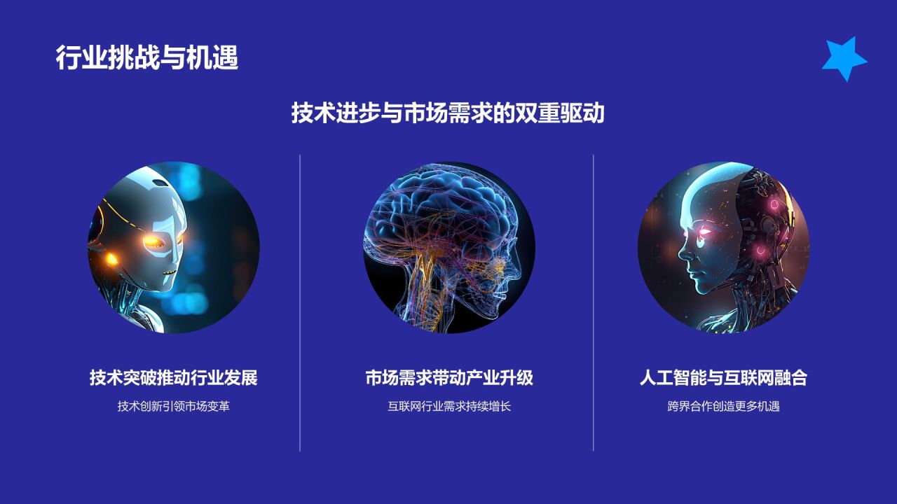 蓝色科技风人工智能汇报PPT模板