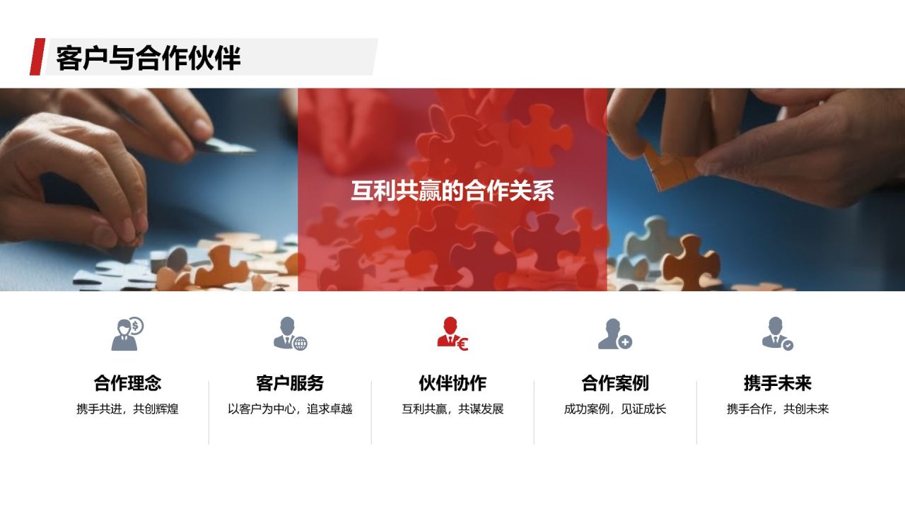 红色商务风企业文化宣传画册PPT模板