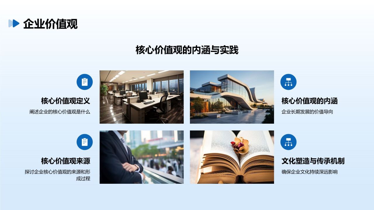 蓝色商务风企业文化宣传画册PPT模板
