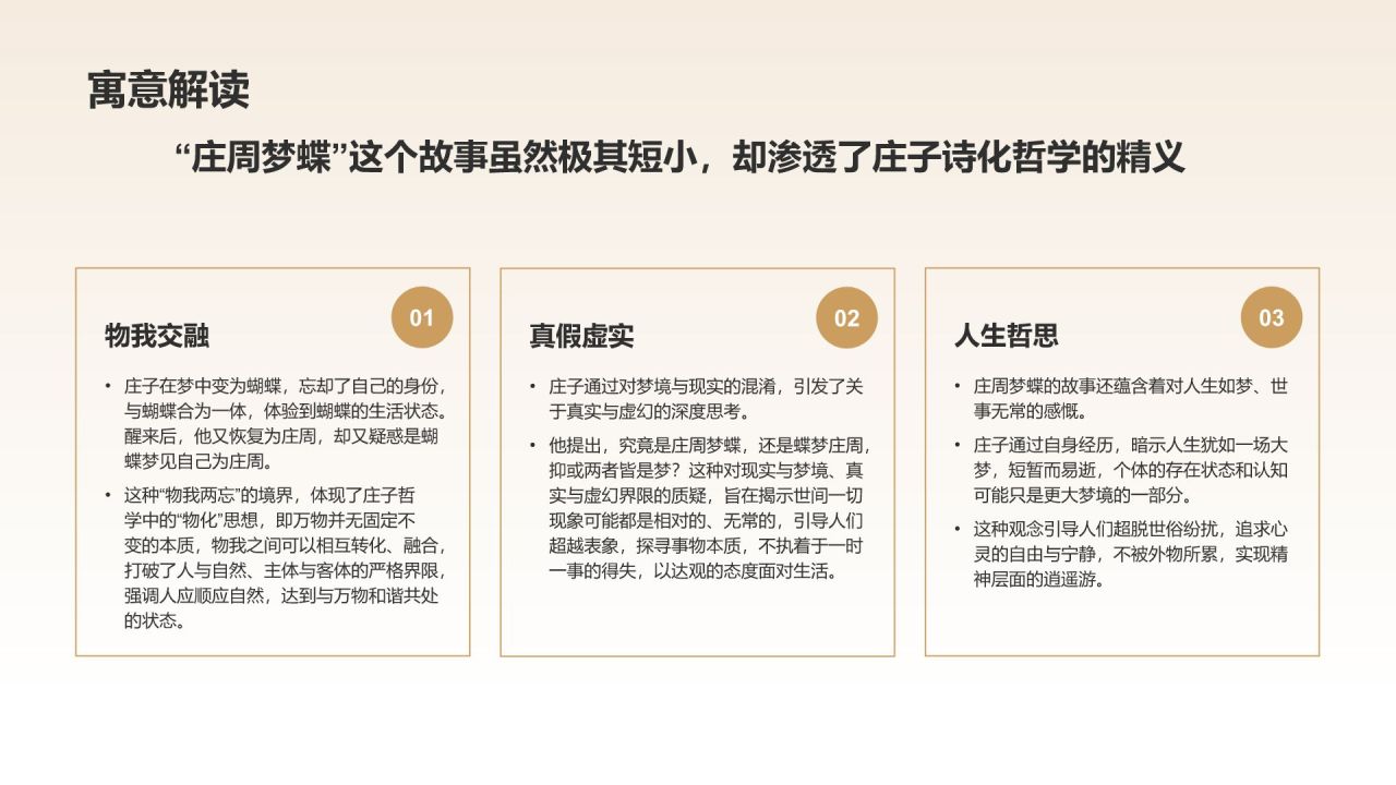 橙色水墨风庄周梦蝶-中华典故赏析PPT模板