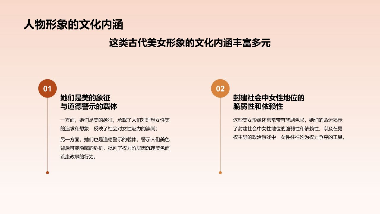橙色水墨风倾国倾城历史典故赏析PPT模板