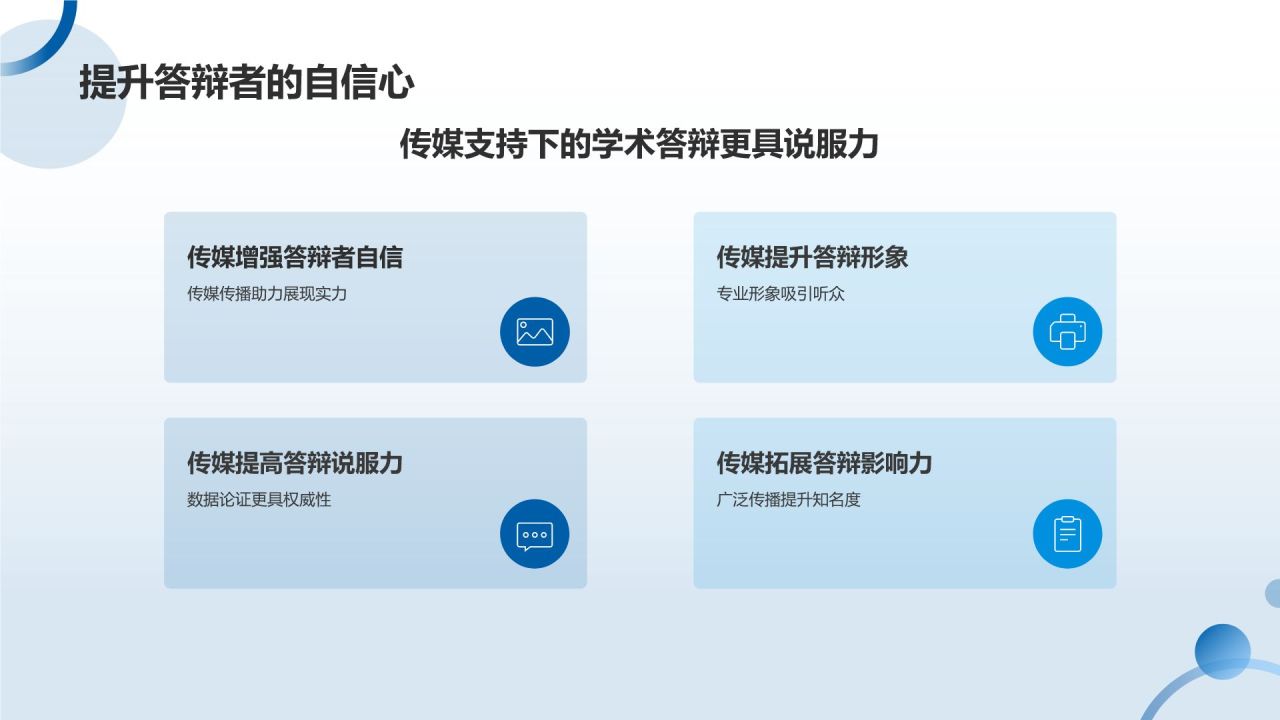 蓝色摄影风媒体传媒在学术答辩中的角色PPT模板